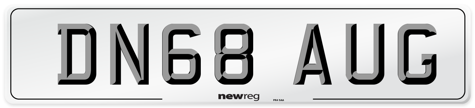 DN68 AUG Number Plate from New Reg